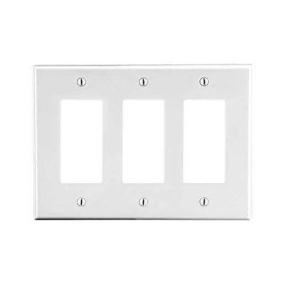 Bryant P263W White 3-Gang 3-Decorator Wallplate