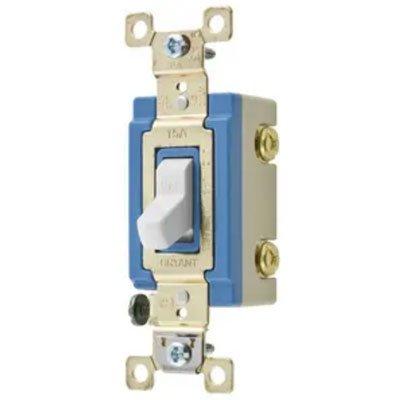 Bryant 4801W White Extra Heavy Duty Industrial Grade Single Pole Toggle Switch