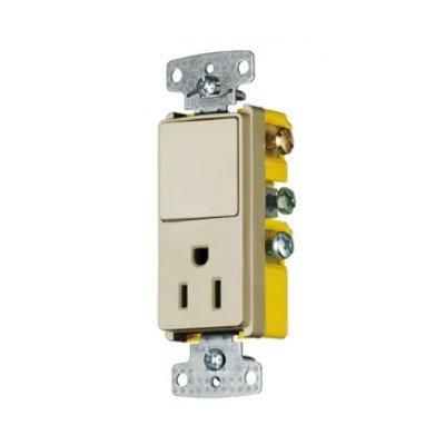 Bryant RCD108ITR Residential Grade Single Pole Combination Rocker Switch With Receptacle