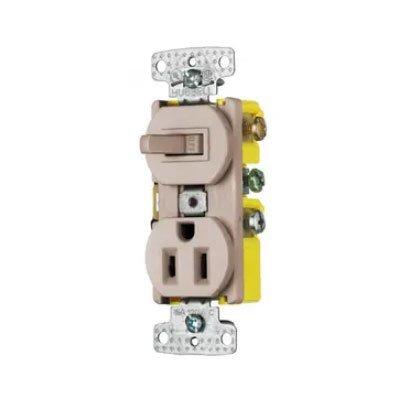 Bryant RC308ALTR Residential Grade 3-Way Combination Toggle Switch with Receptacle