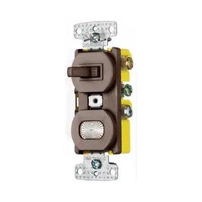 Bryant RC309 Residential Grade 3-Way Combination Toggle Switch with Pilot Light