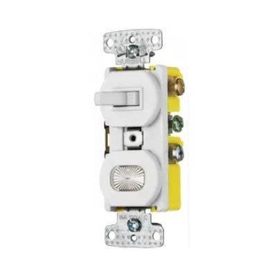 Bryant RC309W Residential Grade 3-Way Combination Toggle Switch with Pilot Light