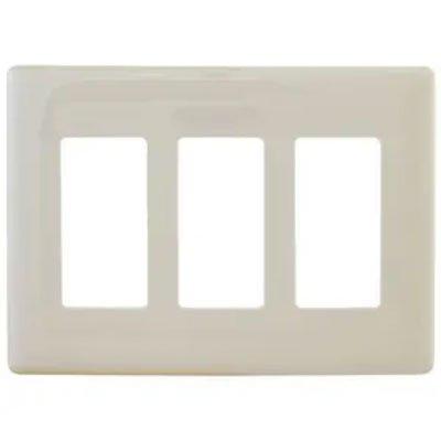 Bryant NPS263LA Light Almond 3-Gang 3-Decorator Snap-On Wallplate