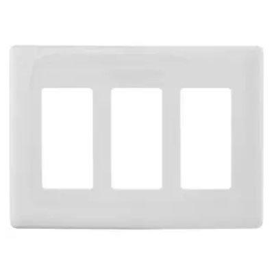 Bryant NPS263W White 3-Gang 3-Decorator Snap-On Wallplate