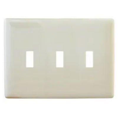 Bryant NPS3LA Light Almond 3-Gang 3-Toggle Snap-On Wallplate