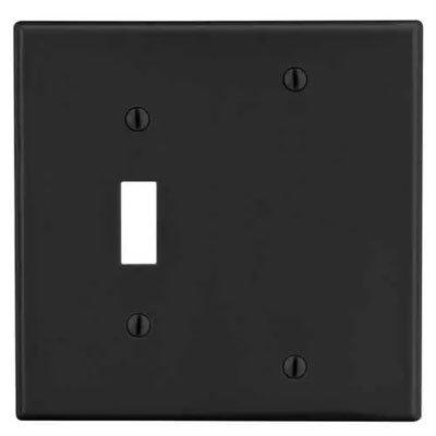 Bryant P113BK Black 2-Gang 1-Toggle 1-Blank Wallplate