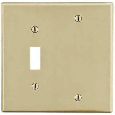 Bryant P113I Ivory 2-Gang 1-Toggle 1-Blank Wallplate