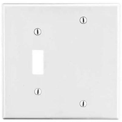 Bryant P113W White 2-Gang 1-Toggle 1-Blank Wallplate