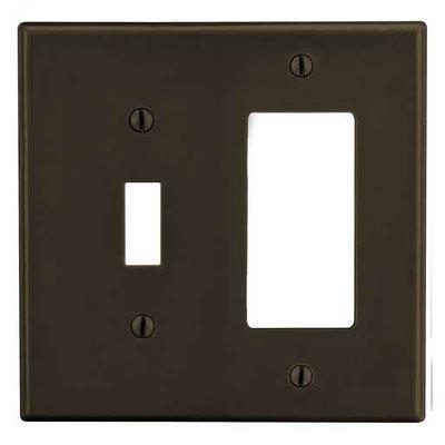 Bryant P126 Brown 2-Gang 1-Toggle 1-Receptacle Wallplate