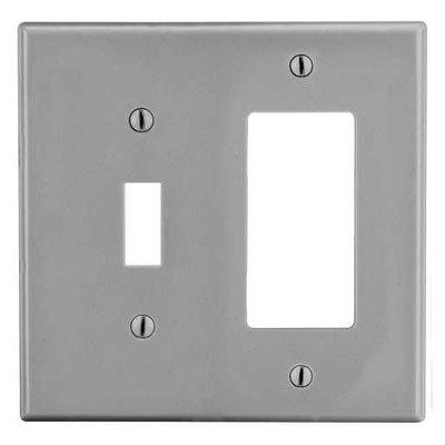 Bryant P126GY Gray 2-Gang 1-Toggle 1-Receptacle Wallplate