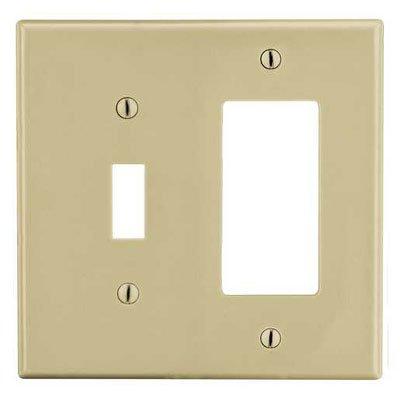 Bryant P126I Ivory 2-Gang 1-Toggle 1-Receptacle Wallplate