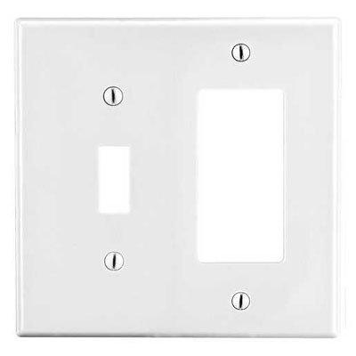 Bryant P126W White 2-Gang 1-Toggle 1-Receptacle Wallplate