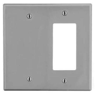 Bryant P1326GY Gray 2-Gang 1-Decorator 1-Blank Wallplate