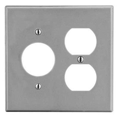 Bryant P78GY Gray 2-Gang 1-Duplex 1-1.40" Opening Wallplate