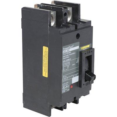 Schneider Electric QBL22200LU Circuit breaker, PowerPacT Q, 200A, 2 pole, 240VAC, 10kA, lugs, thermal magnetic, 80%, control wire ON end