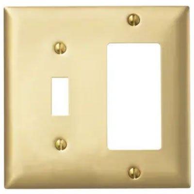 Bryant SB126 Brass 2-Gang 1-Toggle 1-Decorator Opening Wallplate