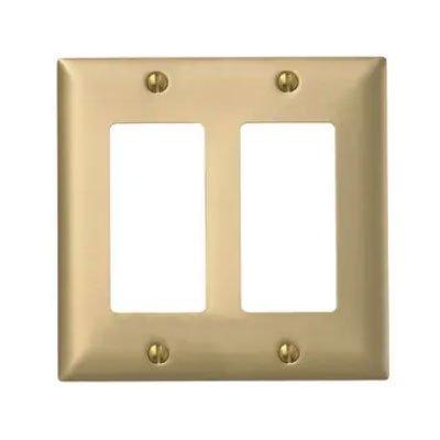 Bryant SB262 Brass 2-Gang 2-GFCI Opening Wallplate