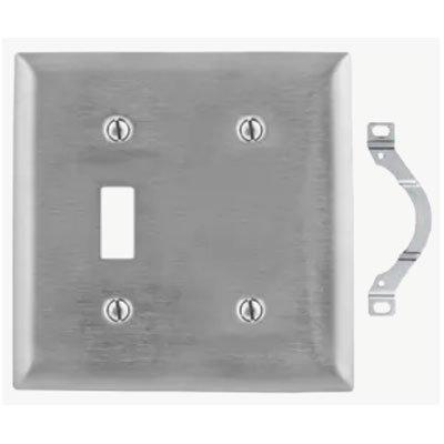 Bryant SS114 Stainless Steel 2-Gang 1-Toggle 1-Blank Wallplate