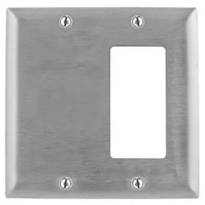 Bryant SS1426 Stainless Steel 2-Gang 1-Blank 1-GFCI Opening Wallplate