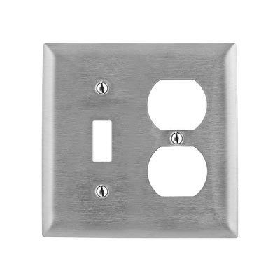 Bryant SS18 Stainless Steel 2-Gang 1-Duplex 1-Toggle Wallplate