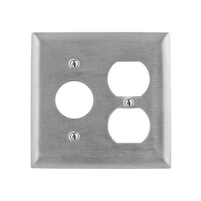 Bryant SS78 Stainless Steel 2-Gang 1-Duplex 1-1.40" Opening Wallplate