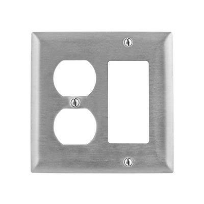 Bryant SS8720 Stainless Steel 2-Gang 1-Duplex 1-1.60" Opening Wallplate