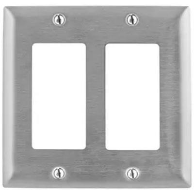 Bryant SSJ262 Stainless Steel 2-Gang 2-GFCI Openings Jumbo Wallplate